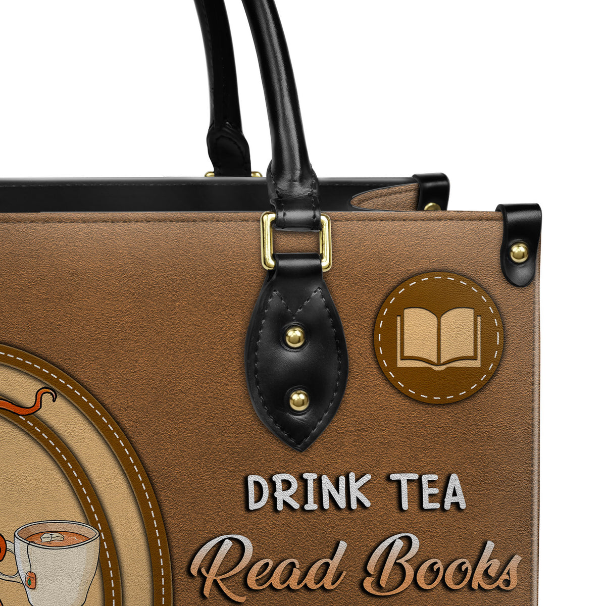 Drink Tea Read Books Be Happy HHRZ03084199CK Leather Bag