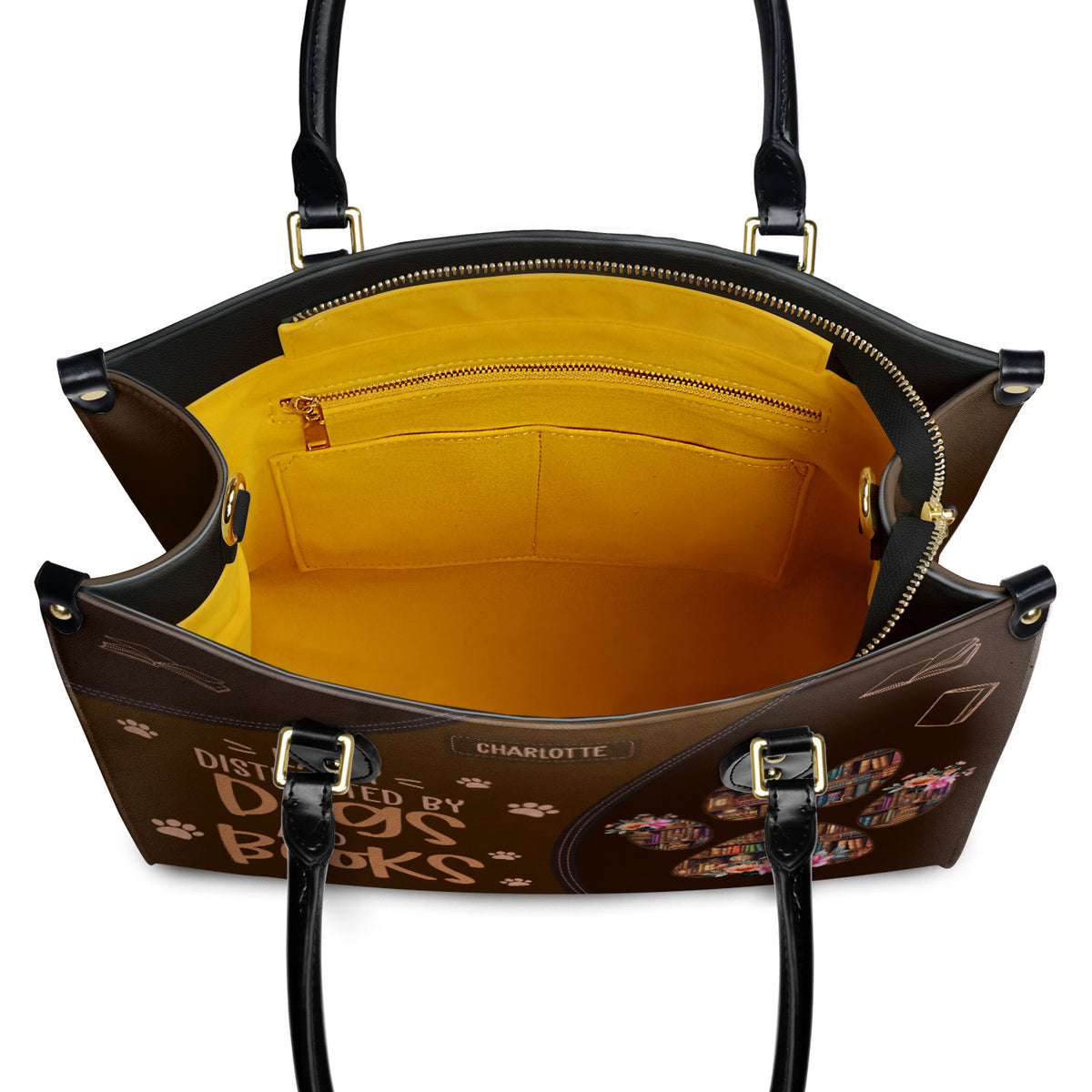 Easily Distracted By Dogs And Books HHRZ03083521RA Leather Bag