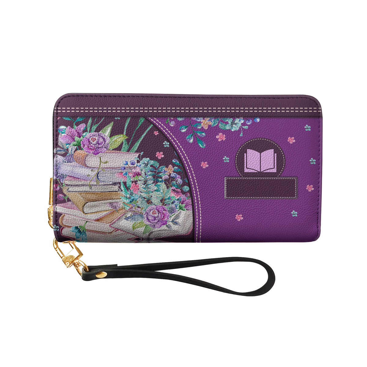 Happiness Is Starting A New Book HHRZ28117315MU Zip Around Leather Wallet