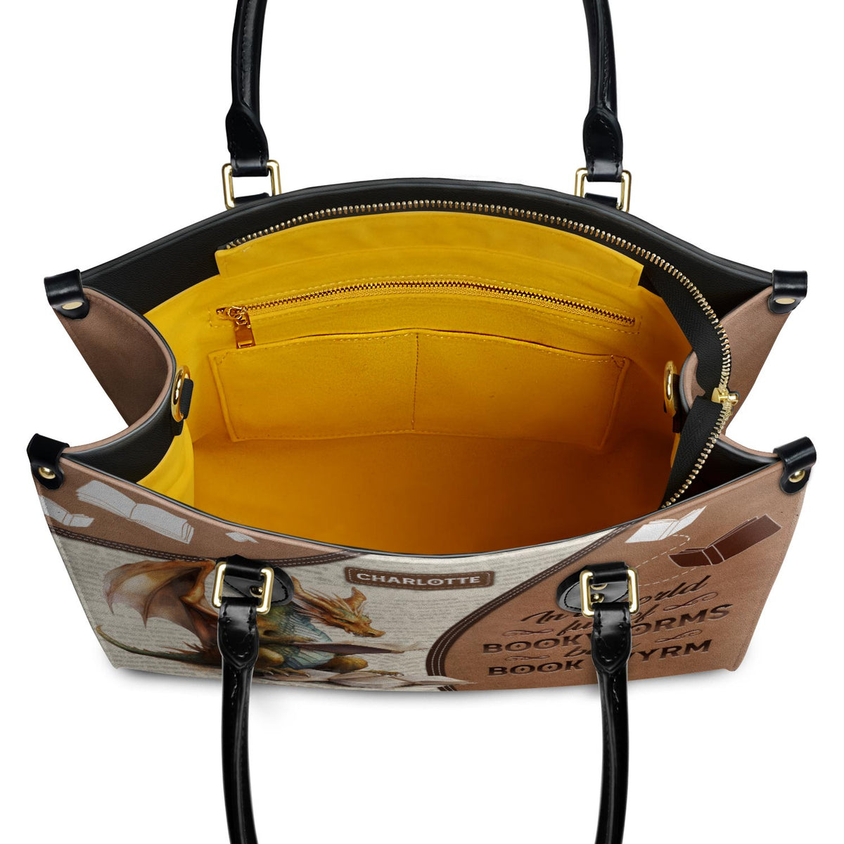 In A World Full Of Bookworms Be A Book Wyrm HTRZ20111053BM Leather Bag