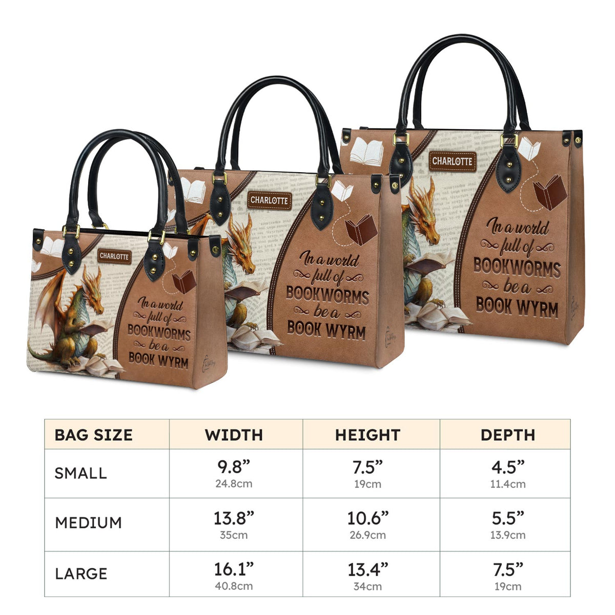 In A World Full Of Bookworms Be A Book Wyrm HTRZ20111053BM Leather Bag