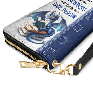 In A World Of Bookworms Be A Book Dragon DNRZ100723684 Zip Around Leather Wallet