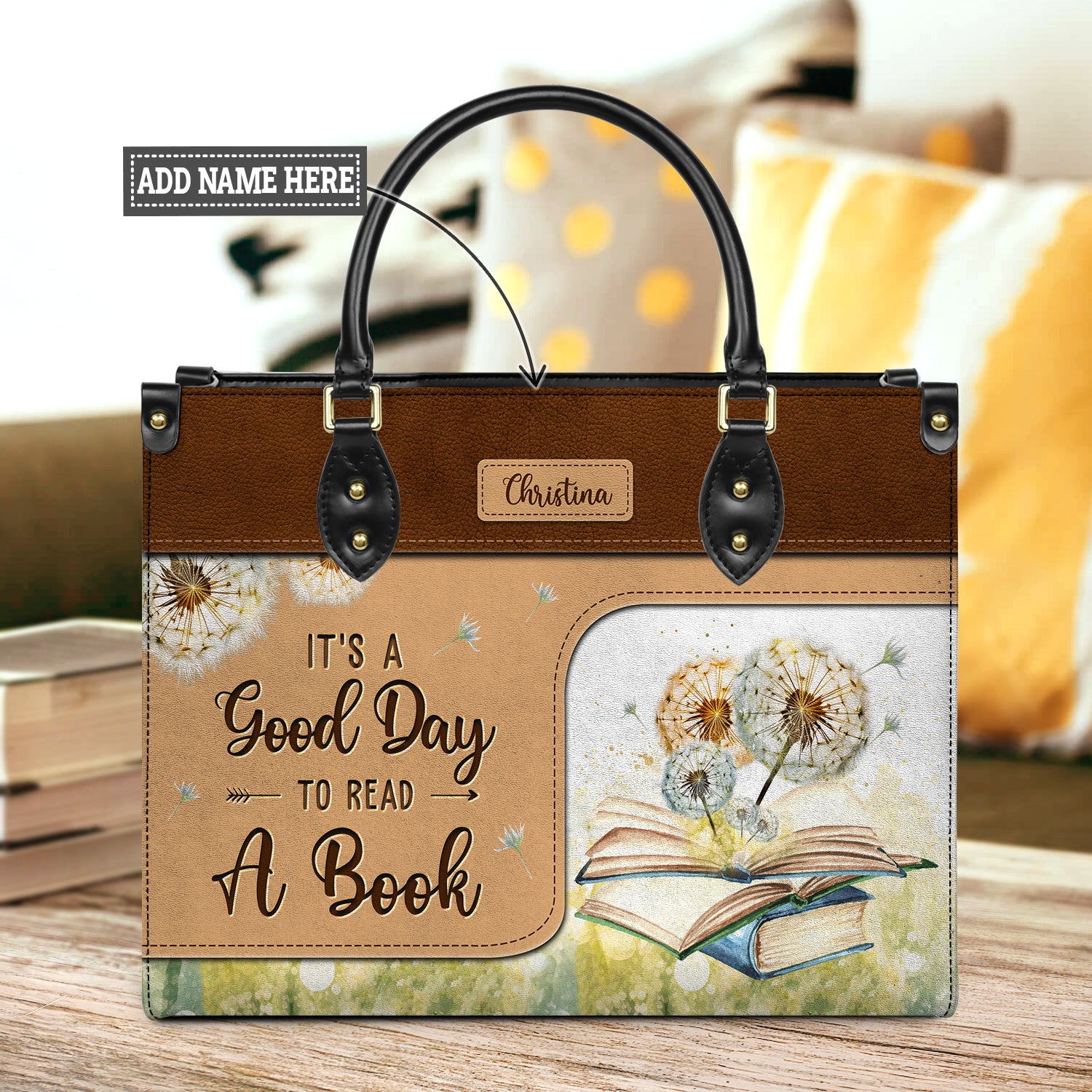 It Is A Good Day To Read A Book HHRZ03089862RE Leather Bag