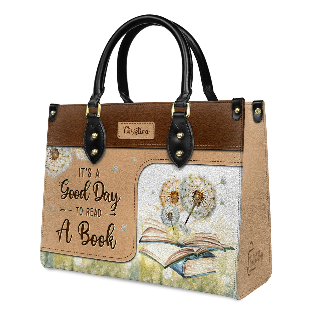 It Is A Good Day To Read A Book HHRZ03089862RE Leather Bag