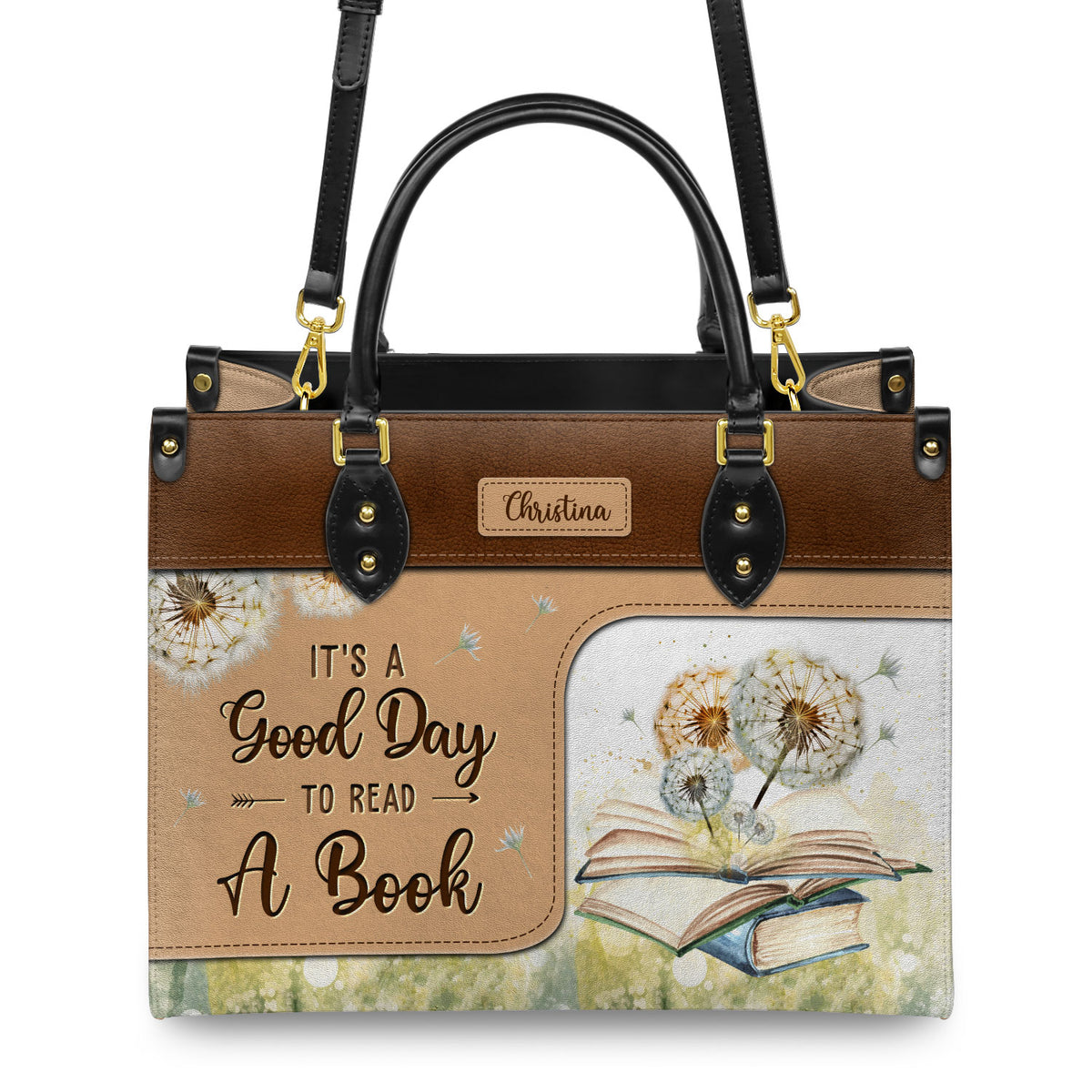 It Is A Good Day To Read A Book HHRZ03089862RE Leather Bag