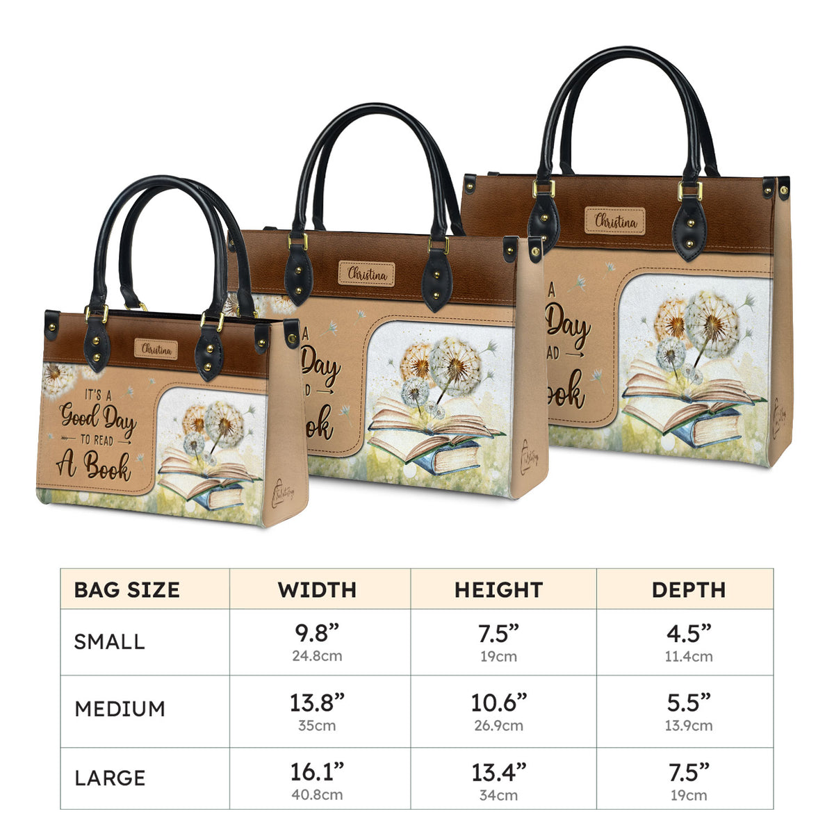 It Is A Good Day To Read A Book HHRZ03089862RE Leather Bag