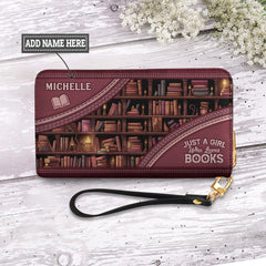 Just A Girl Who Loves Books NNRZ100723953 Zip Around Leather Wallet