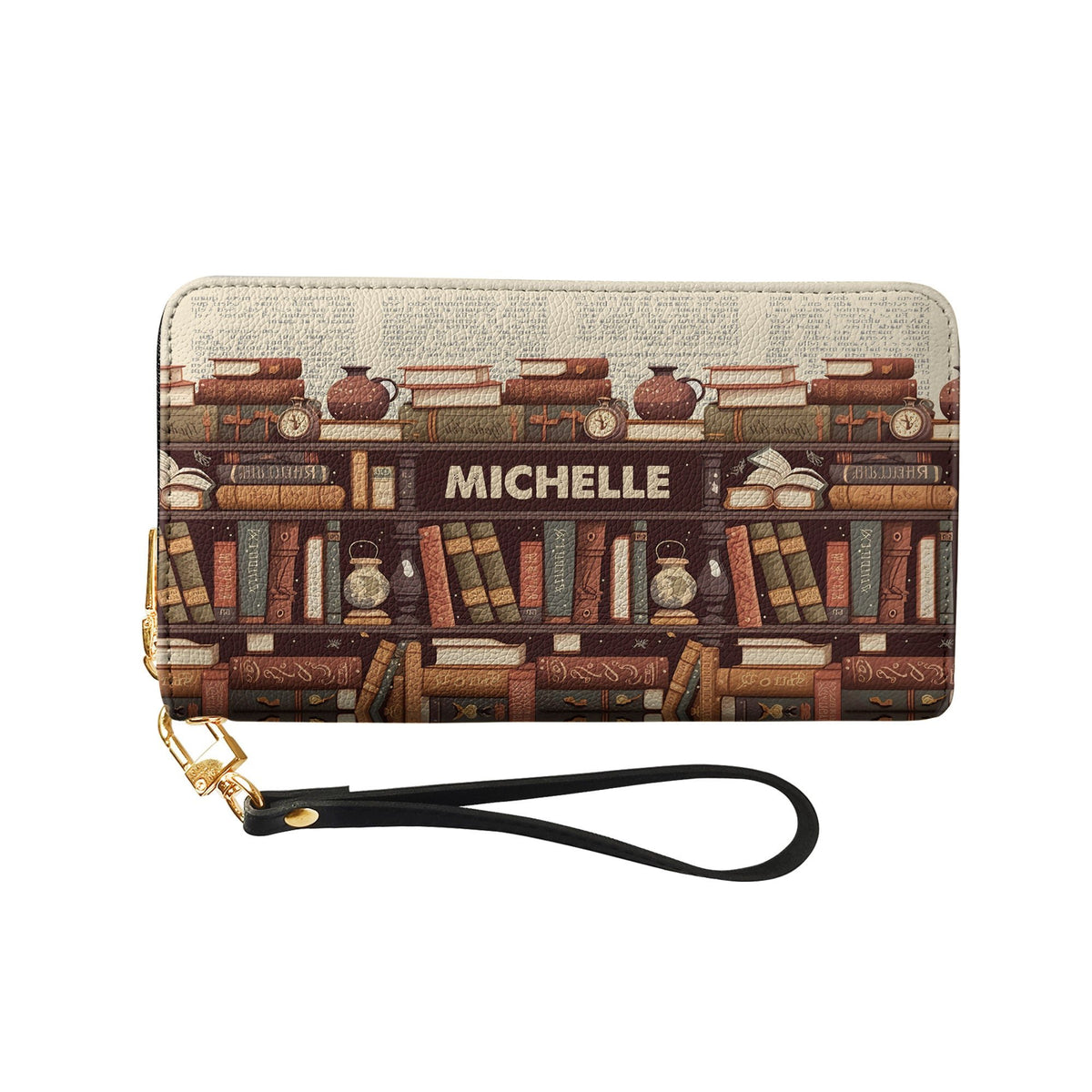 Just Keep Reading HHRZ15090322DW Zip Around Leather Wallet