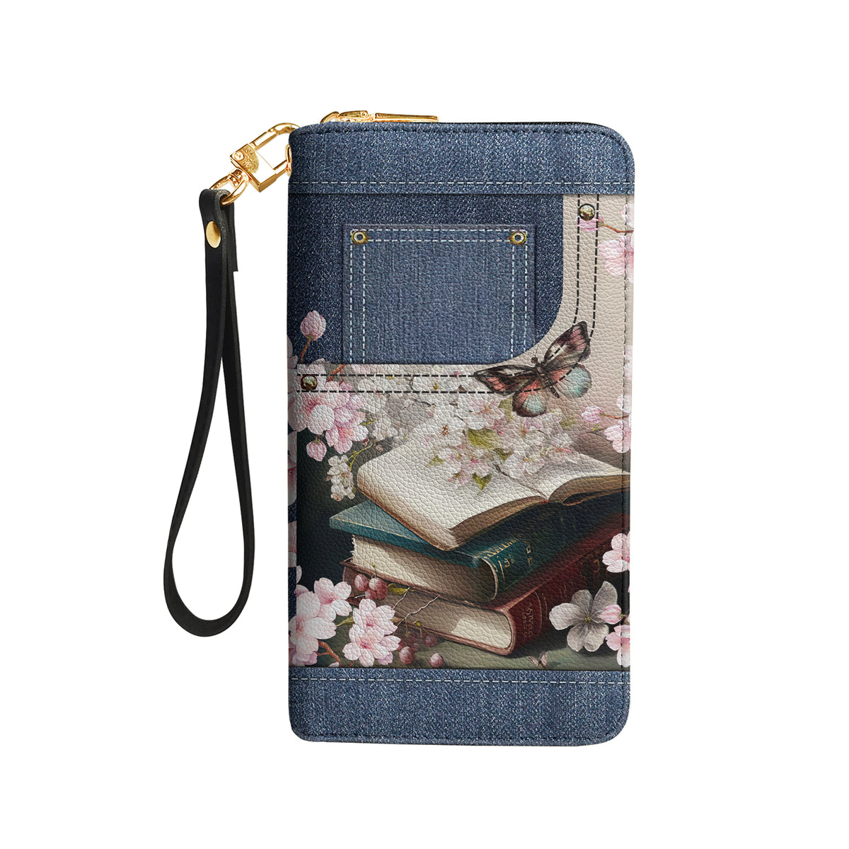 Life Is Better With Books NNRZ100723037 Zip Around Leather Wallet