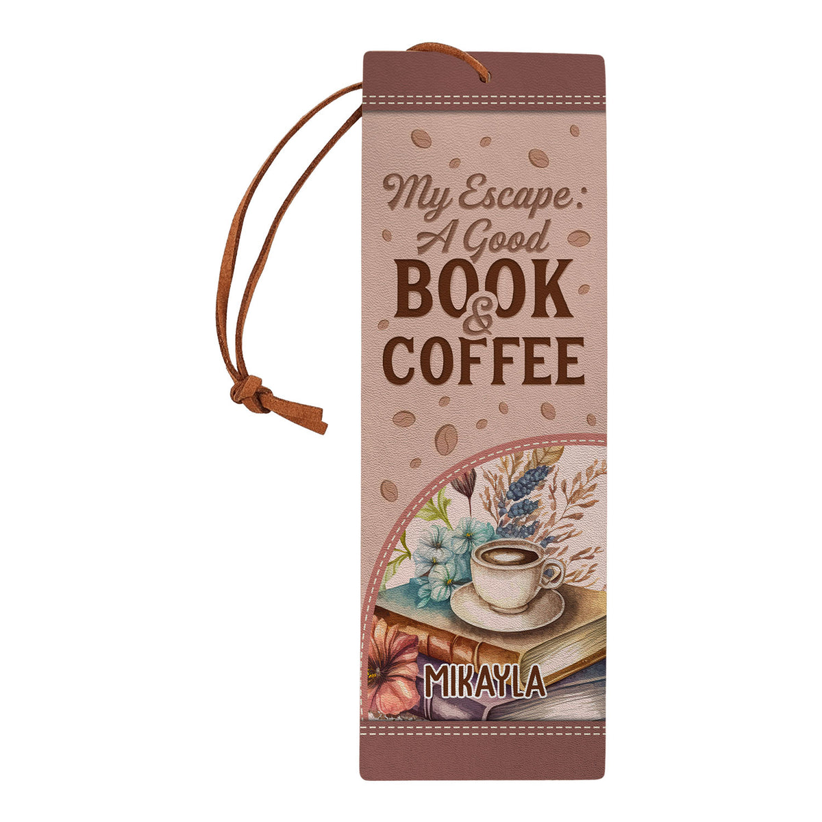 My Escape A Good Book And Coffee HHRZ17018414GC Leather Bookmark
