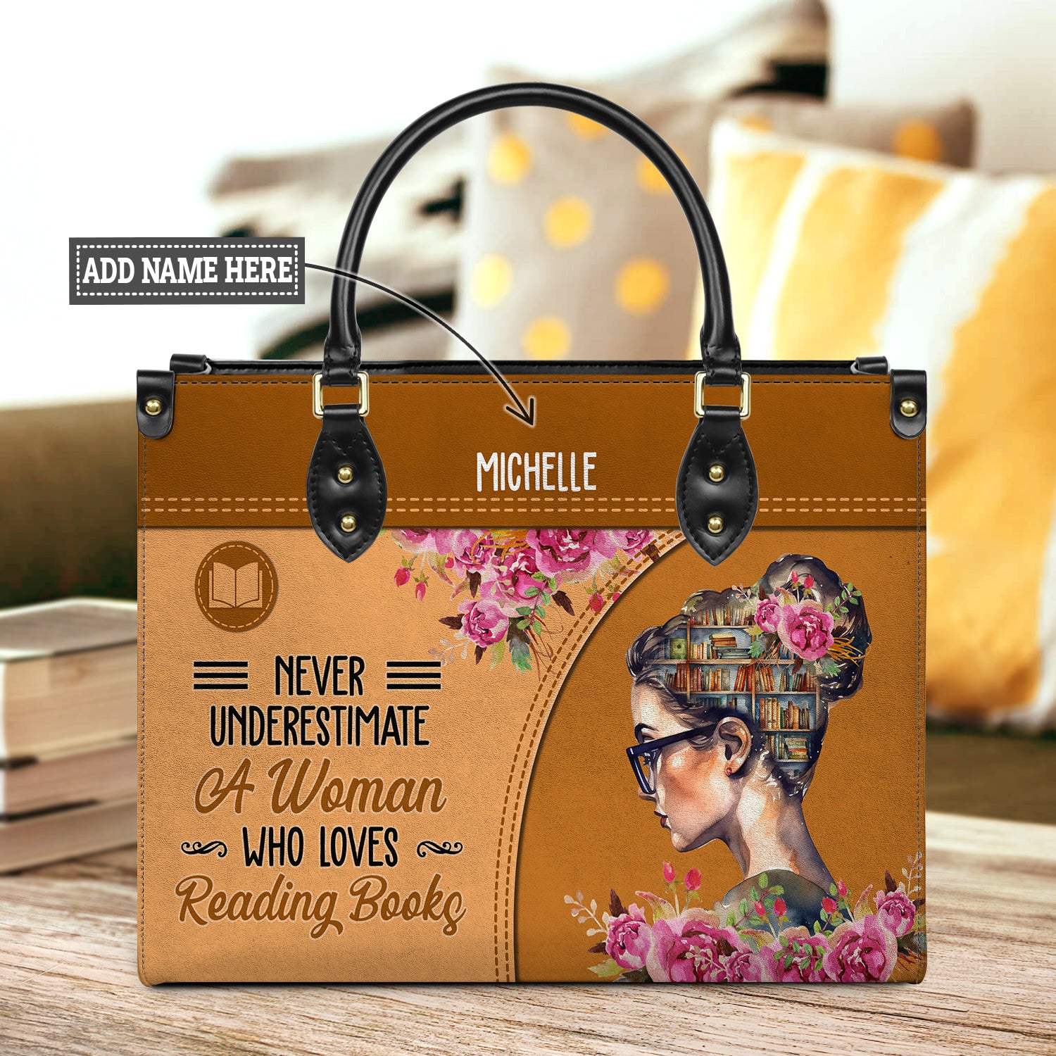 Never Underestimate A Woman Who Loves Reading Books HHRZ03087542XH Leather Bag