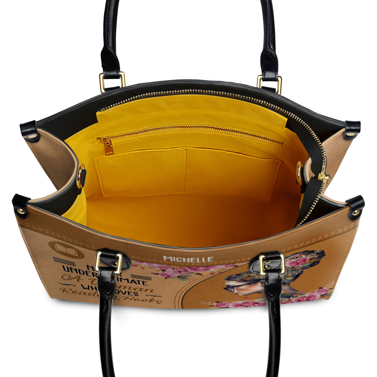 Never Underestimate A Woman Who Loves Reading Books HHRZ03087542XH Leather Bag