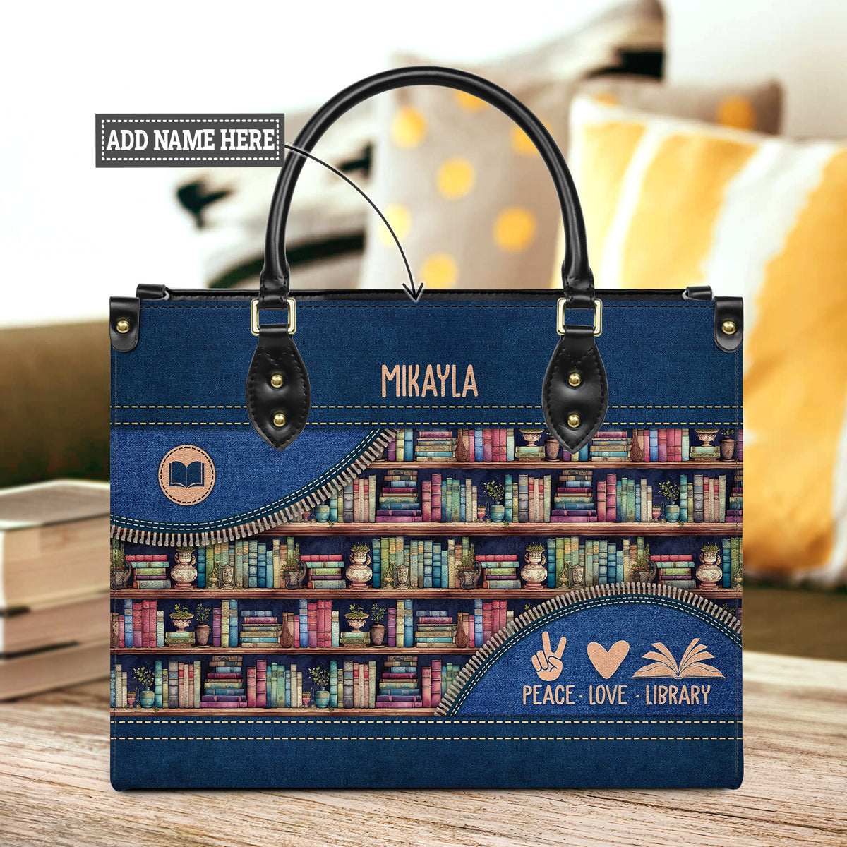 Peace Love Library HHRZ03087524MH Leather Bag