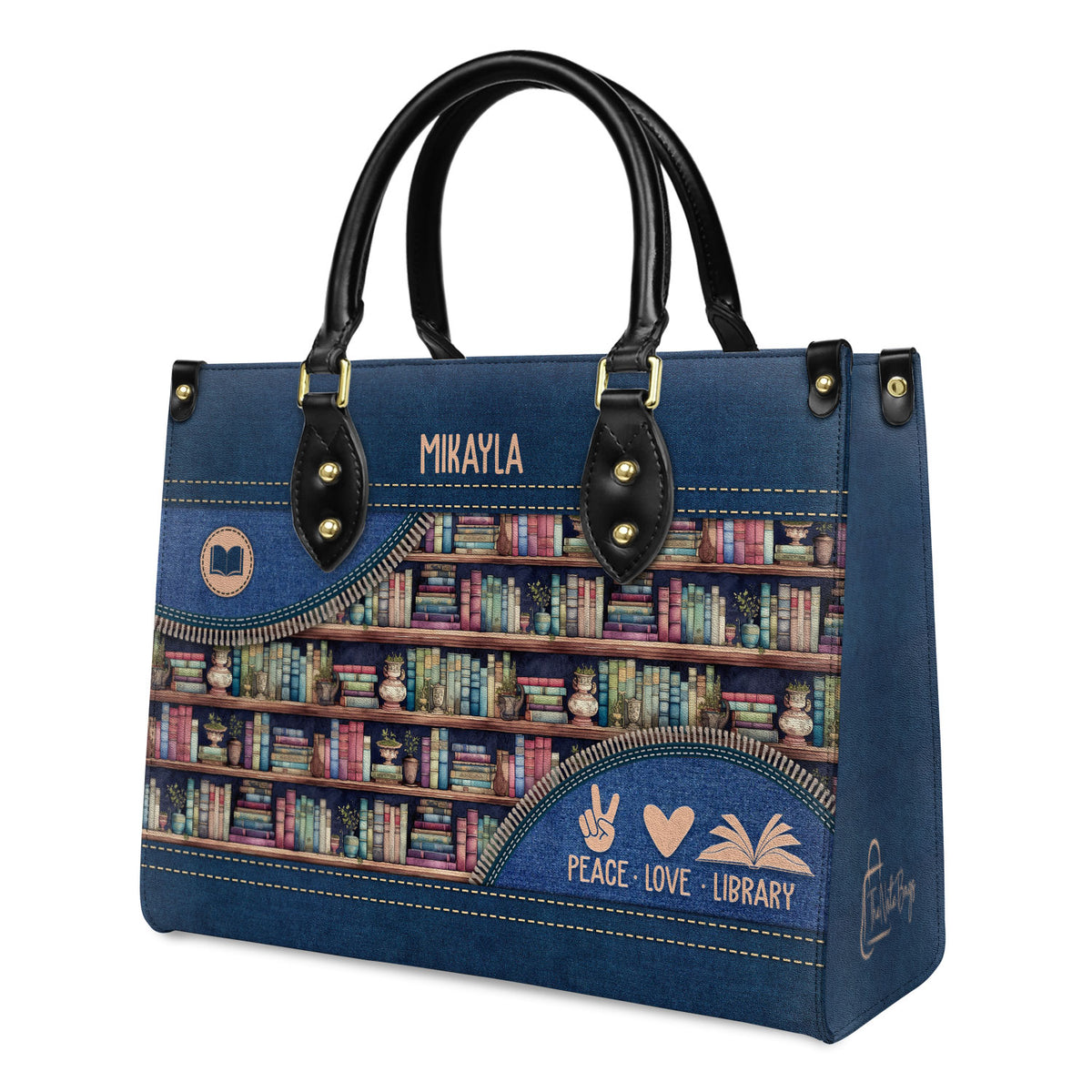 Peace Love Library HHRZ03087524MH Leather Bag