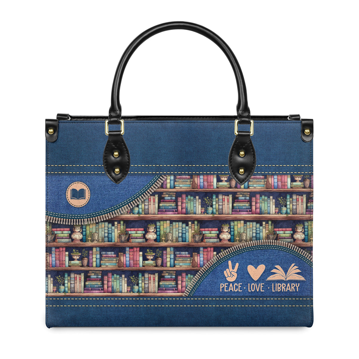 Peace Love Library HHRZ03087524MH Leather Bag