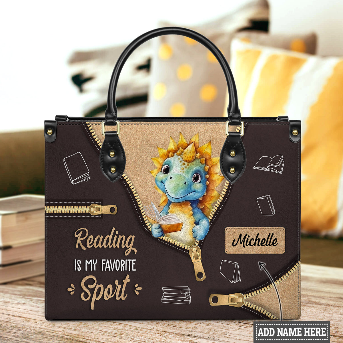 Reading Is My Favorite Sport HHRZ03080525NW Leather Bag