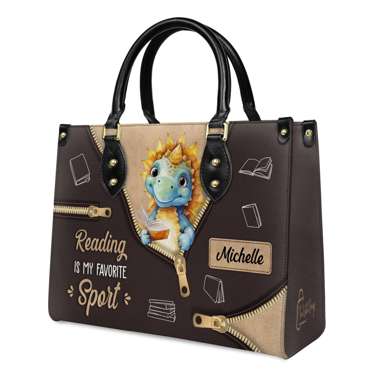 Reading Is My Favorite Sport HHRZ03080525NW Leather Bag