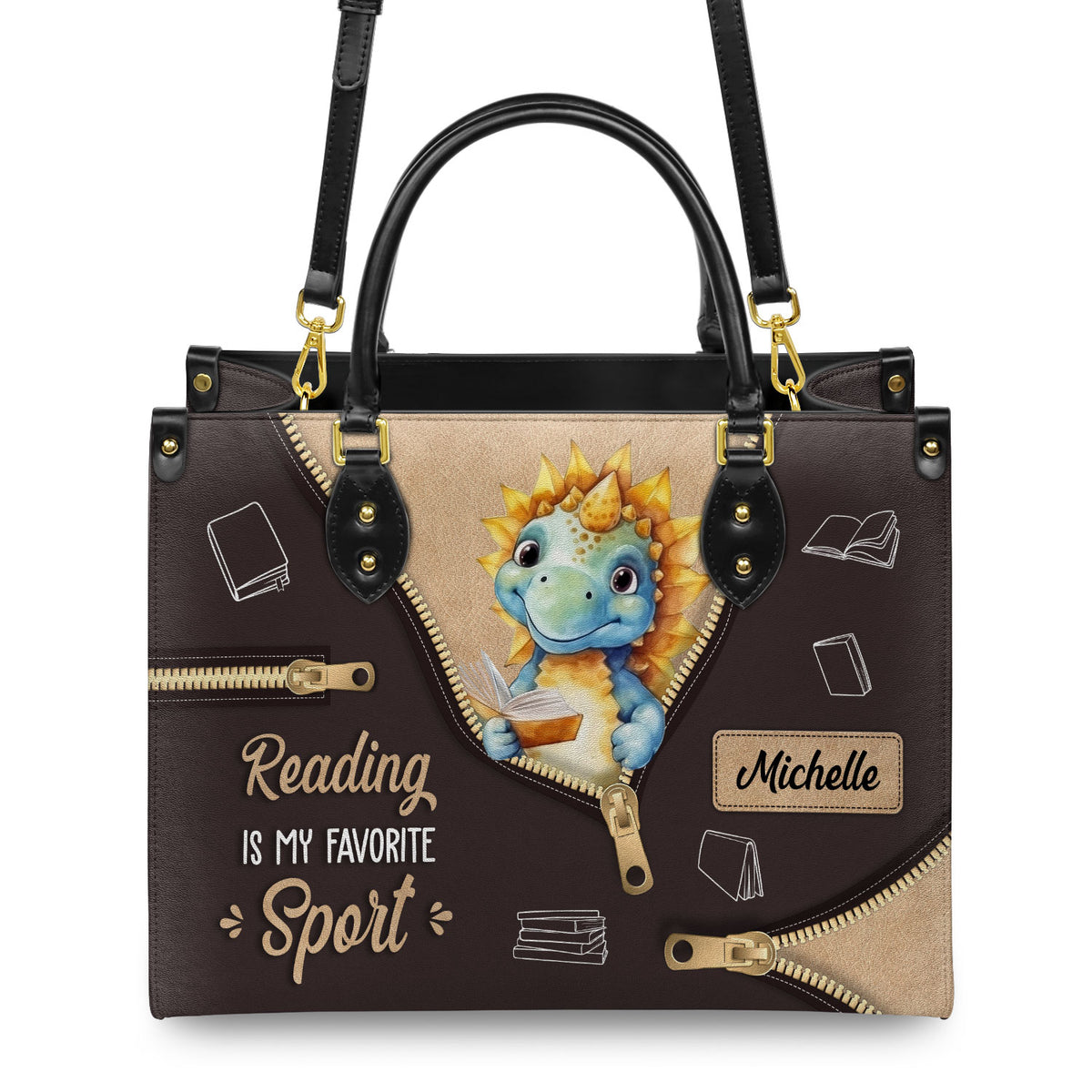 Reading Is My Favorite Sport HHRZ03080525NW Leather Bag