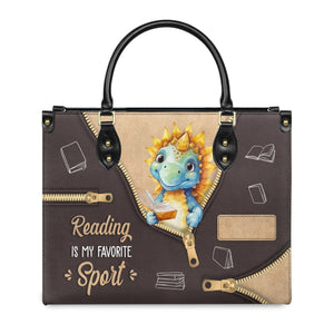 Reading Is My Favorite Sport HHRZ03080525NW Leather Bag