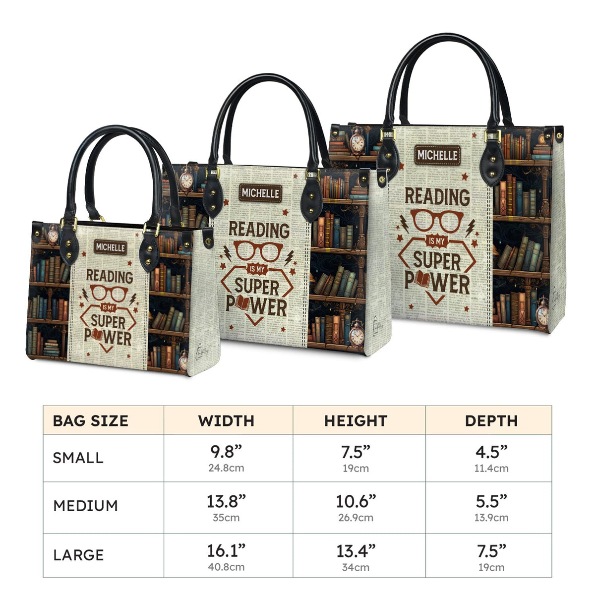 Reading Is My Superpower HTRZ20112276FL Leather Bag