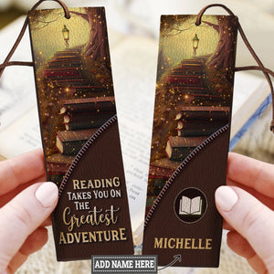 Reading Takes You On The Greatest Adventure HHRZ28117177JY Leather Bookmark
