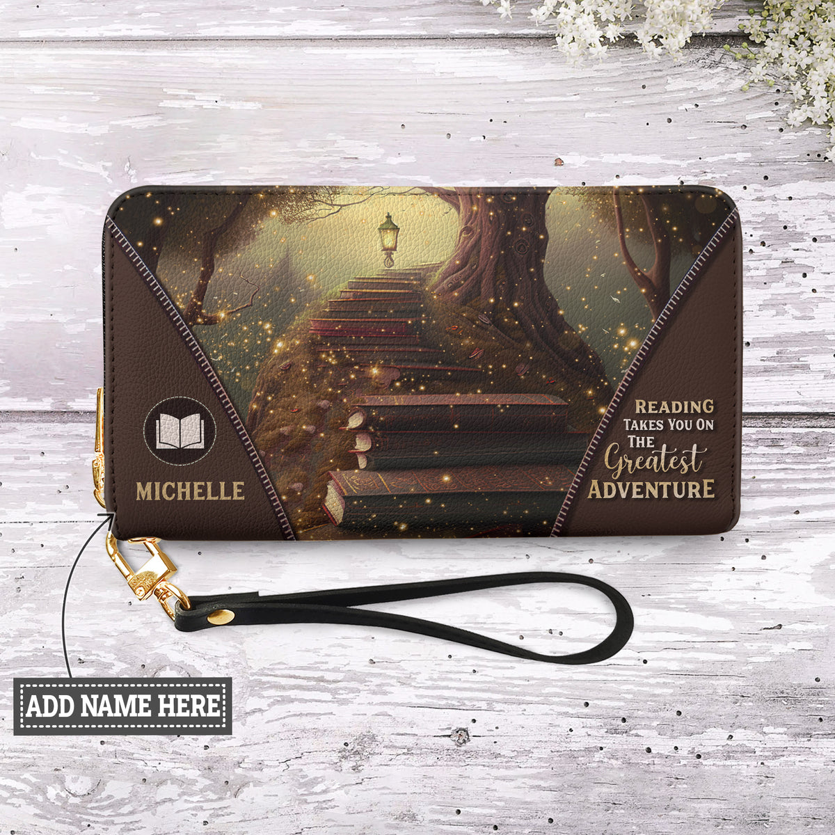 Reading Takes You On The Greatest Adventure HHRZ28117618JC Zip Around Leather Wallet