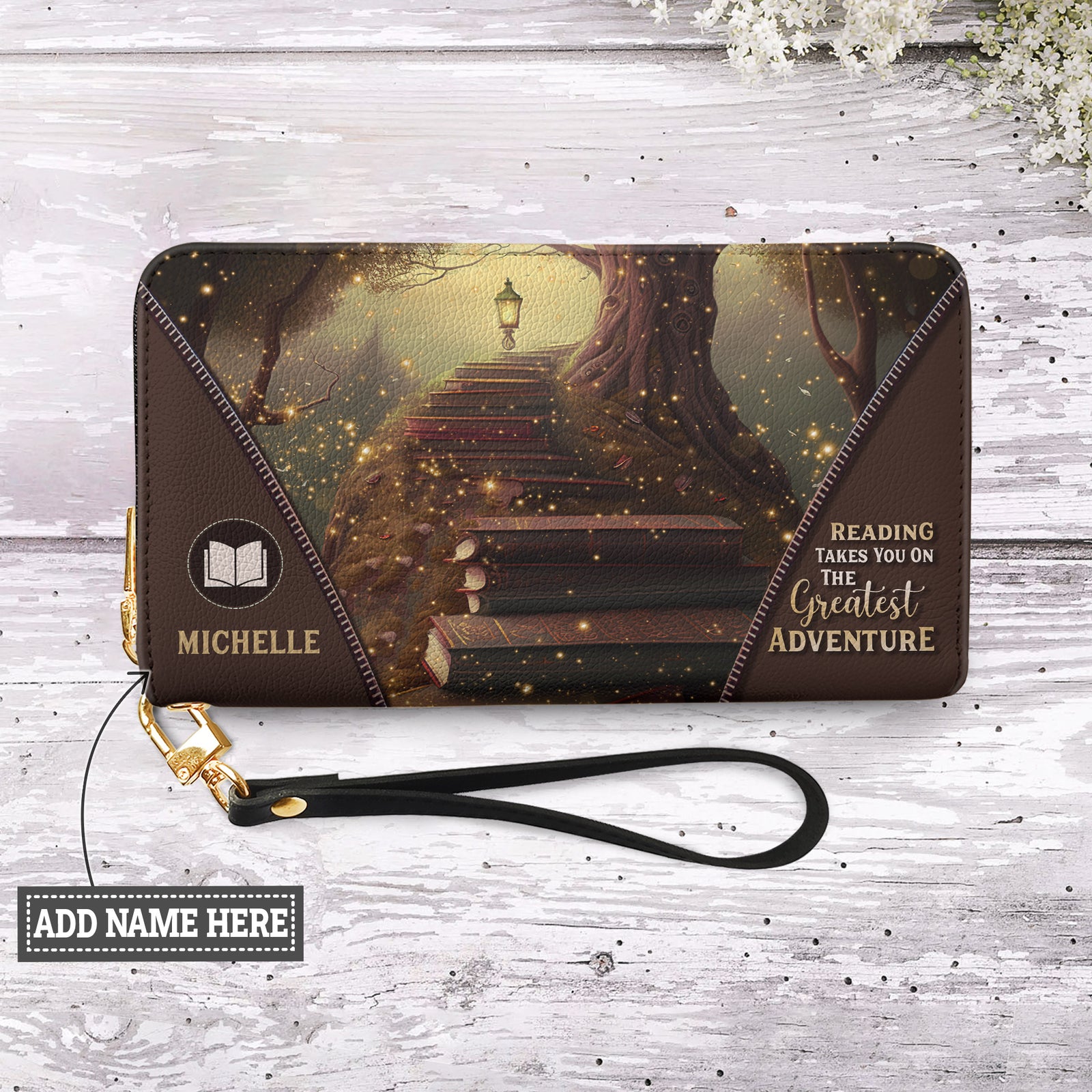 Reading Takes You On The Greatest Adventure HHRZ28117618JC Zip Around Leather Wallet