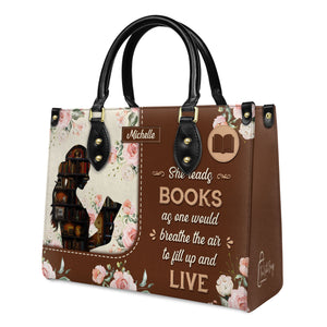 She Reads Books As One Would Breathe The Air To Fill Up And Live HHRZ03083765SS Leather Bag