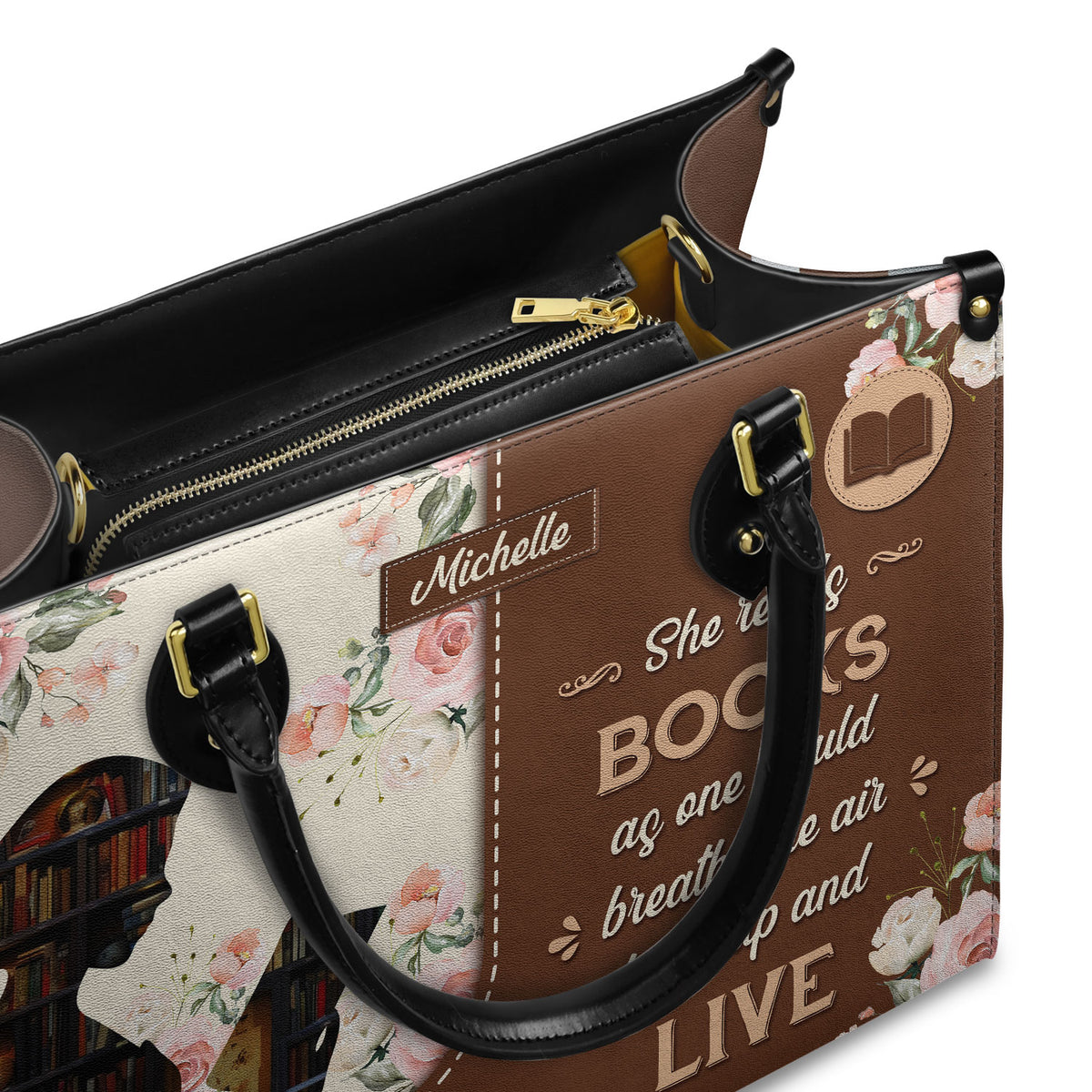 She Reads Books As One Would Breathe The Air To Fill Up And Live HHRZ03083765SS Leather Bag
