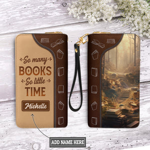 So Many Books So Little Time HHRZ28113518ON Zip Around Leather Wallet