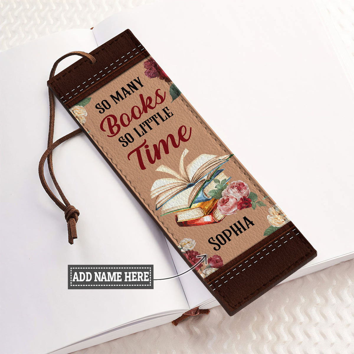 So Many Books So Little Time HHRZ19076469AR Leather Bookmark