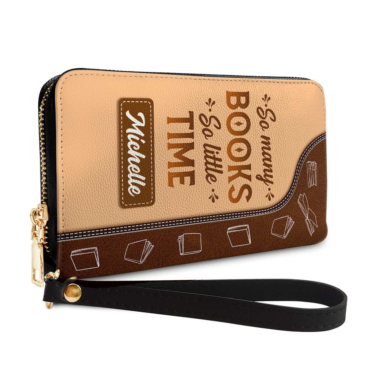 So Many Books So Little Time HHRZ28113518ON Zip Around Leather Wallet