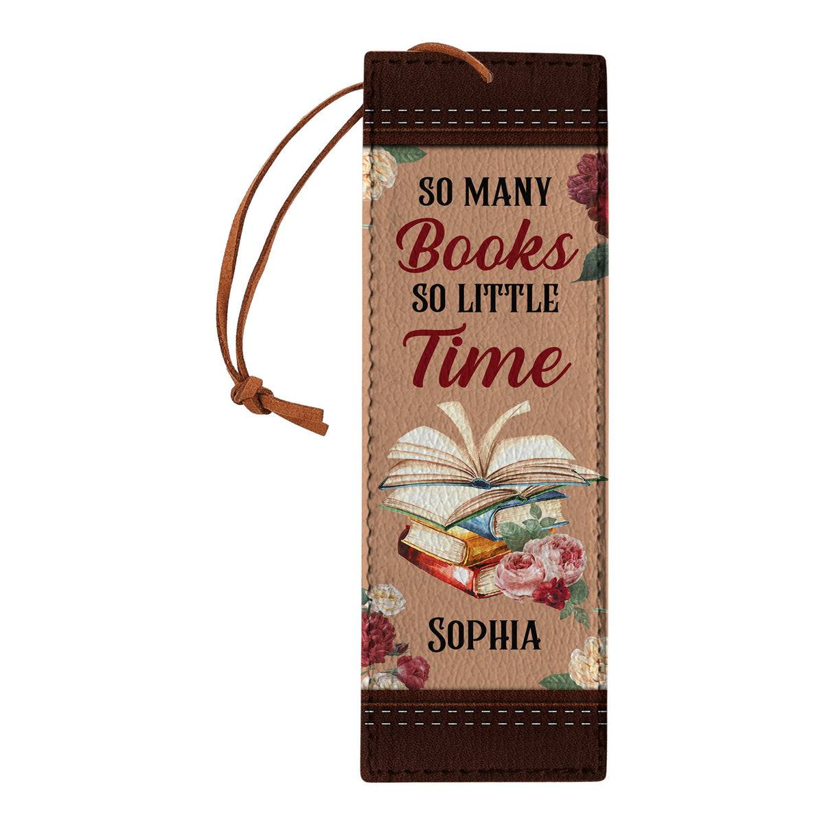 So Many Books So Little Time HHRZ19076469AR Leather Bookmark