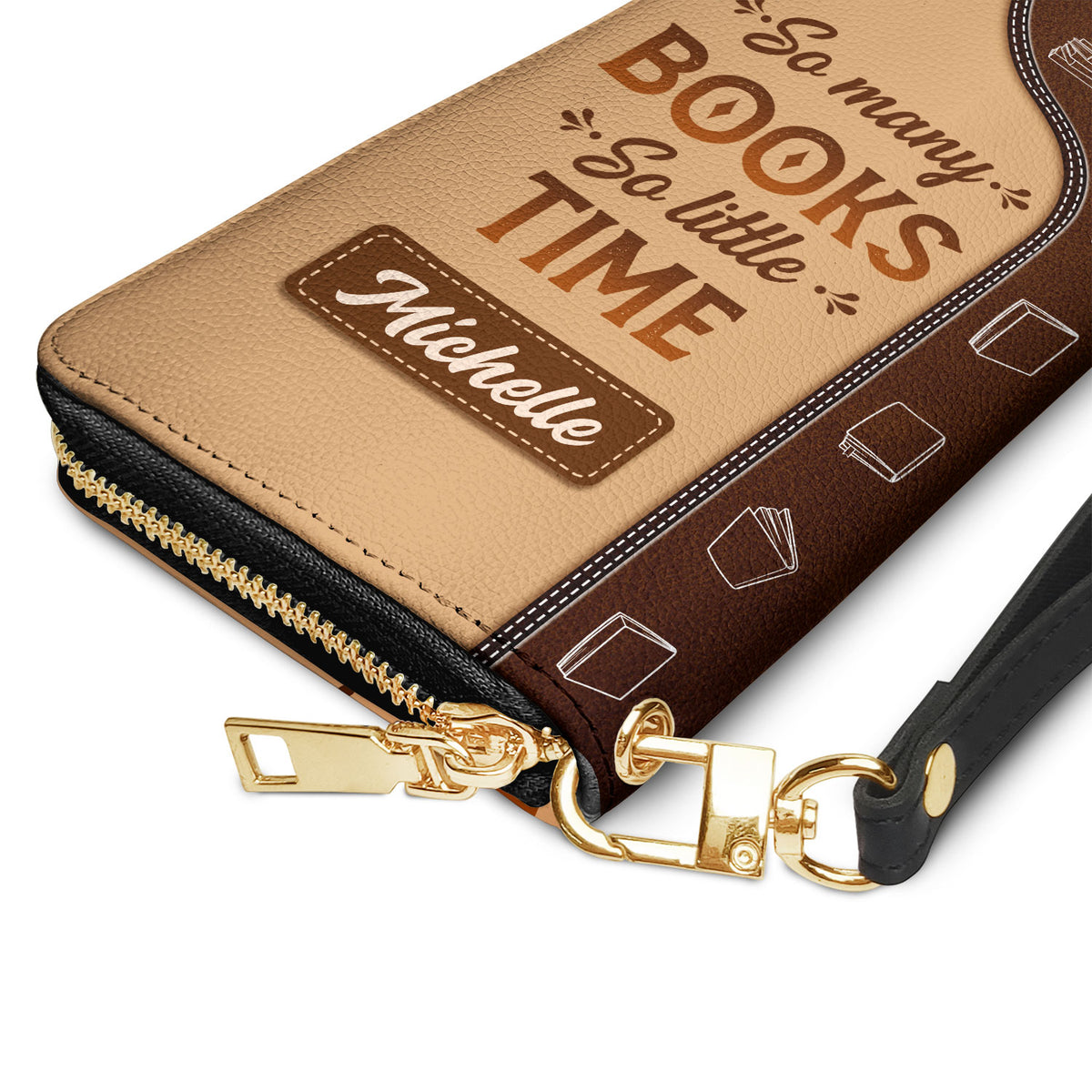 So Many Books So Little Time HHRZ28113518ON Zip Around Leather Wallet