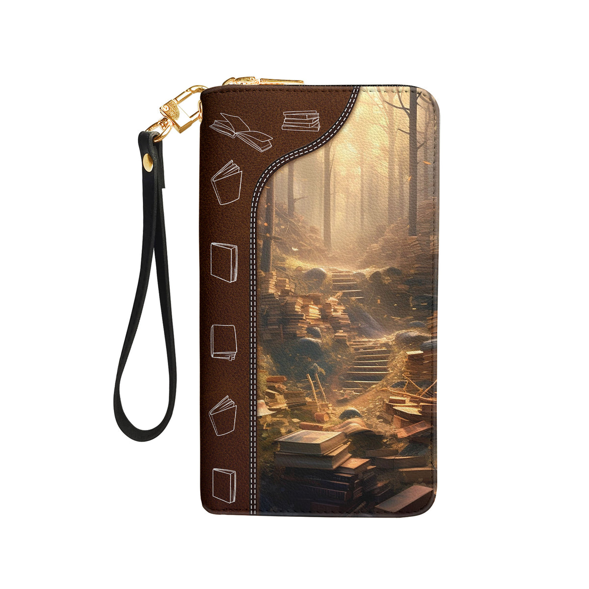 So Many Books So Little Time HHRZ28113518ON Zip Around Leather Wallet