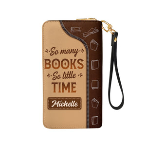 So Many Books So Little Time HHRZ28113518ON Zip Around Leather Wallet