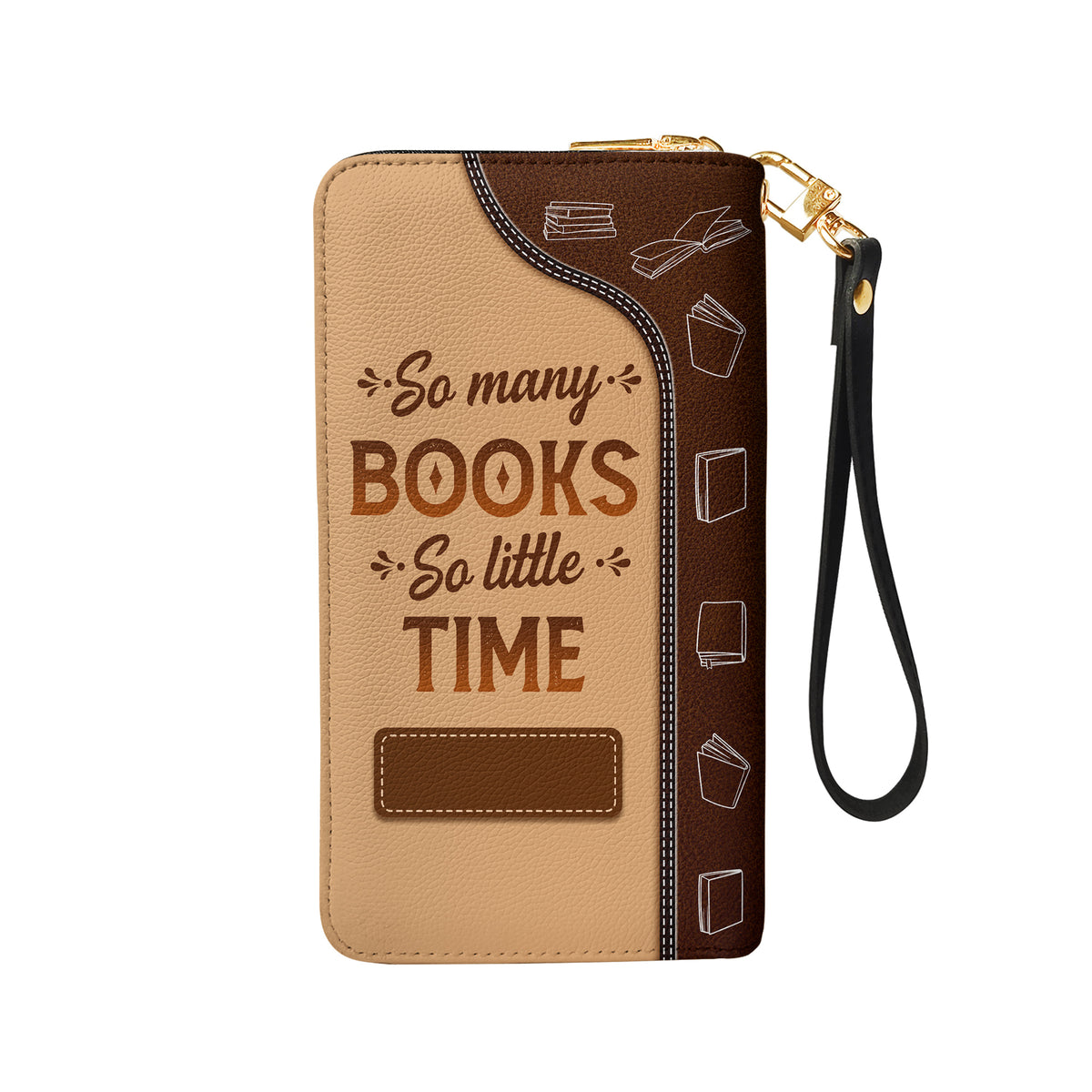 So Many Books So Little Time HHRZ28113518ON Zip Around Leather Wallet