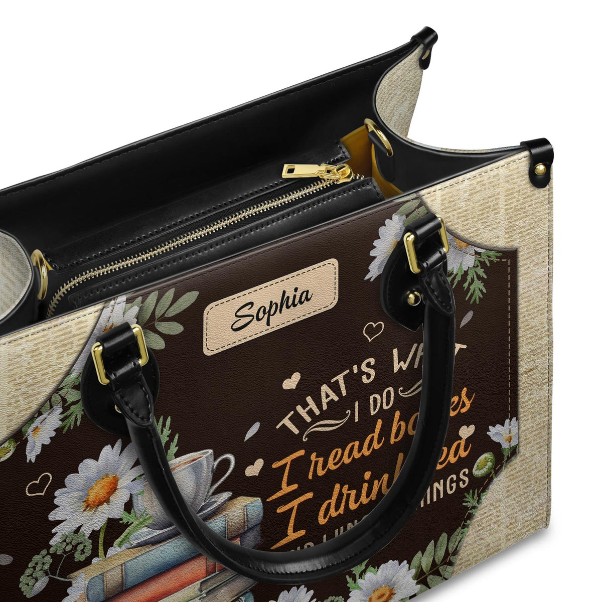 Thats What I Do I Read Books I Drink Tea And I Know Things HTRZ20116242WK Leather Bag