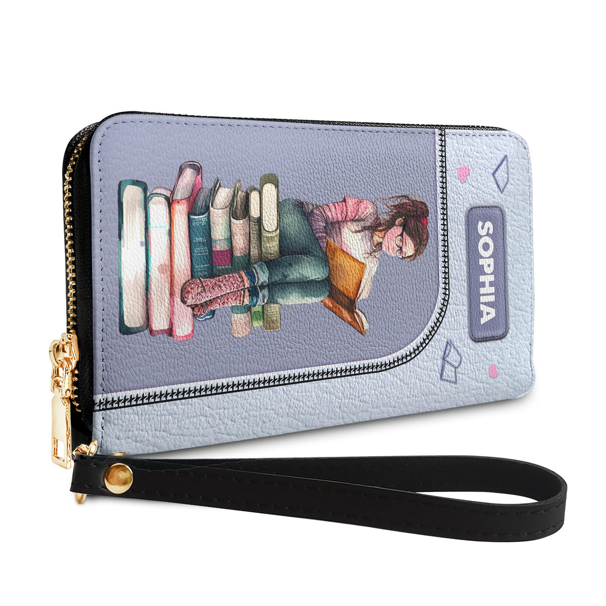 When I Have Had Enough Reality I Just Open A Book HHRZ18096227NF Zip Around Leather Wallet